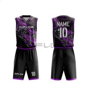 Ensemble de maillots de basketball par sublimation, entièrement teint, séchage rapide, en maille polyester, uniforme d'équipe personnalisé, vente en gros OEM - Product Image 6