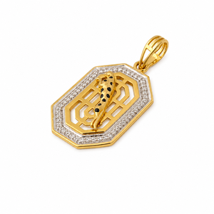 Pendentif Chaîne en Or Rose 18 carats avec Diamant Octogonal pour Homme et Femme, Poli Miroir, Géométrique, Idéal pour Fêtes, Cadeau, Usage Quotidien, Bijou - Product Image 3