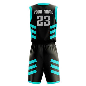 Maillots de basket respirants sur mesure, impression par sublimation, maillot bleu d'équipe, uniformes 100 % polyester - Product Image 6