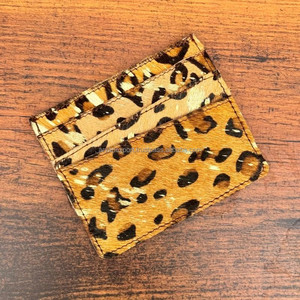 กระเป๋าสตางค์หนังแท้ลายเสือดาวโลหะแบบใหม่สำหรับทุกเพศที่ใส่บัตรเครดิตกระเป๋าเดินทางของขวัญแฟชั่นกระเป๋าใส่เหรียญ - Product Image 2