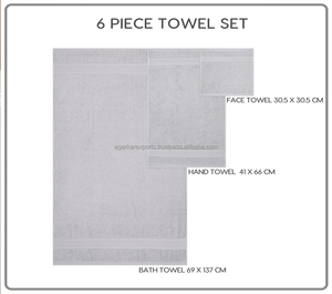 Juego de Toallas de Baño de Lujo de Algodón de 400 GSM, Secado Rápido, Suaves, para Cara, Manos y Cabello, Alfombra de Baño, para Hotel, Resort, Spa, Gimnasio, Hospital, Exportación a Granel - Product Image 4