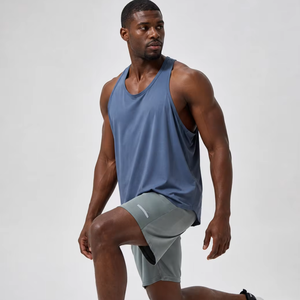 Custom Logo Men's Loose Fit Breathable Sports Active <b>Workout</b> <b>Tank</b> <b>Tops</b> Polyester Light Weight Running Gym Vest - Product Image 1