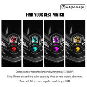 Phare avant double lentille LED RGB de haute qualité AJLIGHT DESIGN Taiwan pour moto NMAX V3, avec DRL, pièces de mise à niveau personnalisées - Product Image 5