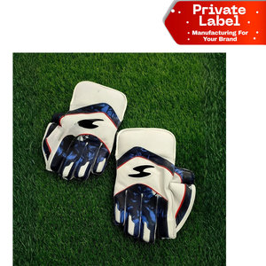 Gants de cricket respirants en maille aérée avec absorption de la transpiration, bandeau en tissu et paume en cuir perforé - Product Image 1