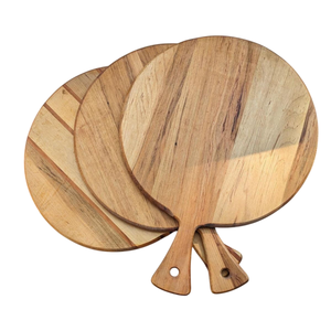 Planche à pizza en bois de qualité supérieure avec poignée, ronde, en bois dur massif, pelle à pizza, planche de service, planche à découper pour la cuisine, pour usage domestique - Product Image 3