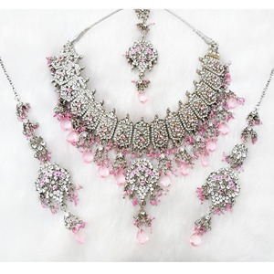 Luxury Gold Plated Alloy Bridal Necklace Earring Set Women Pearl Flower Design Vintage <b>Wedding</b> Engagement Anniversary Party Gift - Product Image 1