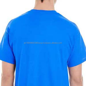T-shirts pour hommes de couleur bleu clair, de haute qualité, unis, surdimensionnés, avec logo personnalisé, 100% coton, manches courtes, col rond, séchage rapide - Product Image 6