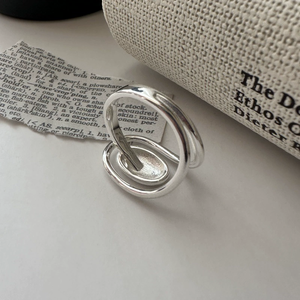 Bague ovale rétro simple en argent sterling S925, style coréen, design de niche, bague de mode coréenne pour personnalité affirmée - Product Image 1