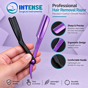 Juego de Navajas de Barbero de Acero Inoxidable con Cuchillas de Repuesto, Herramienta Profesional para Afeitar y Peinar para Salón - Product Image 5