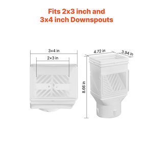 Filtri Acqua Esterni: Sistema Deviatore per Grondaie da 4 Pollici per Ingressi Standard 2x3 e 3x4, Raccolta Acqua Piovana con Uscita da 4 Pollici - Product Image 2