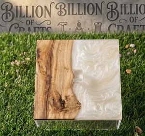 <b>Clear</b> Acrylic Plexi Storage <b>Box</b> <b>with</b> Wood Grain <b>Lid</b> Custom Display Bin for Chocolate Gift Packaging - Product Image 3