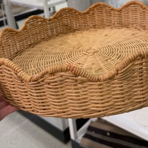 Rectangle Bohemian Design Single Tier Rattan Foldable Storage <b>Tray</b> <b>Table</b> Organizer for Kitchen Use Unfinished Sustainable - Product Image 2