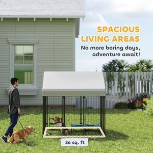 Caseta para Perros XXL para Exteriores, 6FT X 6FT X 6FT, Corral de Alambre Soldado Resistente con Techo y Cierre a Prueba de Escapes, Jaula Grande - Product Image 4