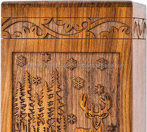 Urne funéraire en bois artisanale, très demandée, pour cendres d'adultes, urnes funéraires pour enterrement. - Product Image 6