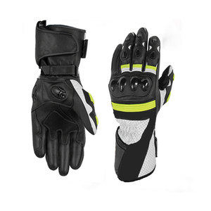 Gants de course en cuir à doigts entiers, design respirant avec empiècements en mesh, fermeture auto-agrippante, unisexe, pour usage extérieur - Product Image 6
