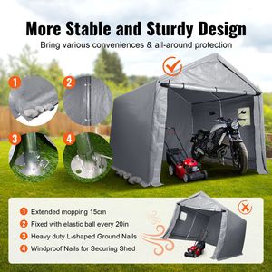 Tenda da Esterno Compatta 7x12x7.36 ft con Porta Zip Scorrevole, Durevole per Tutte le Stagioni, Montaggio Istantaneo, Tettoia Traspirante per - Product Image 6