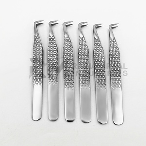 RMI Diamond Grip Stainless Steel Precision 10mm 90 Degree <b>Boot</b> Volume Eyelash Extension Tweezer Customized Full Polish - Product Image 2