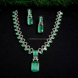 Classic American Diamond Bridal Jewelry <b>Set</b> Two-Piece <b>Necklace</b> <b>and</b> <b>Earrings</b> for Wedding Fashionable Classic Style - Product Image 1