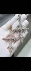 ZAWO HOUSE Colgante de Lujo Personalizado de Plata 925 y Oro Rosa con Moissanita Certificada de Claridad VVS, Estilo Hip Hop, Regalo - Product Image 6