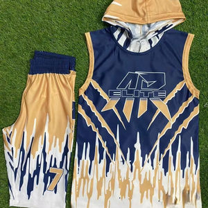 Conjuntos de Uniformes de Fútbol Sublimados 7V7 para Adultos Unisex, Camisetas sin Mangas de Compresión Personalizadas, Pantalones Cortos Transpirables de Secado Rápido, Tallas Grandes - Product Image 1