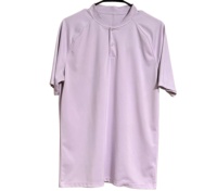 Kaos Polo Rajut Lengan Pendek Pria Warna Ungu Muda Cepat Kering Warna Solid Gaya Kasual Regular Fit