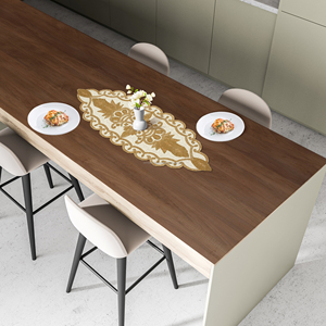 ผ้าปูโต๊ะผ้าฝ้ายคุณภาพสูงปักลวดลายหรูหราประดับลูกปัดตกแต่งห้องครัว - Product Image 2