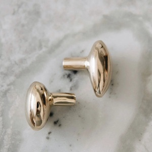 Unlacquered Brass Cabinet Pull Knob with Classic Rounded Shape for Kitchen <b>Cupboards</b> Drawers Dressers and Furniture - Product Image 5