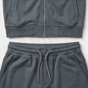 Men's Grey Geometric Print Tracksuit <b>Full</b> <b>Zip</b> <b>Sweatshirt</b> & Joggers Sporty Casual Wear Autumn Season Breathable Polyester - Product Image 5