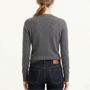 Women Knitted V-Neck <b>Cardigan</b> <b>Long</b> Sleeve Solid Color Casual Top <b>Button</b> Front Regular Fit All Seasons Wear Grey Color <b>Cardigans</b> - Product Image 2