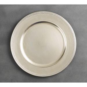 Bol de service alimentaire de haute qualité, plat en argent avec bordure perlée, assiettes en laiton et acier inoxydable faites à la main pour les fournitures hôtelières - Product Image 2