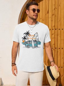 Camiseta Hawaiana Vintage para Hombre con Estampado de Palmeras, Estilo Casual y Holgado, Proveedor al por Mayor - Product Image 5