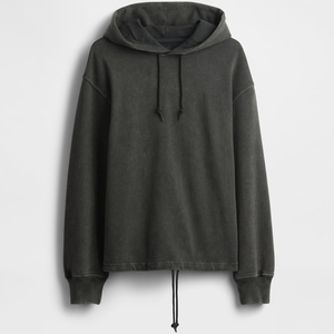 Sudadera con Capucha para Hombre de Algodón Orgánico Lavado, con Forro Polar, Mangas Largas, Bolsillo, Secado Rápido y Transpirable, Informal para Invierno - Product Image 1