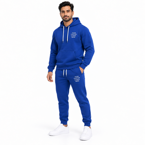 Conjuntos de Sudadera con Capucha y Pantalones Deportivos Extra Grandes de Forro Polar de Poliéster/Algodón Hechos a Medida, con Logotipo Bordado Personalizado, Transpirables - Product Image 3