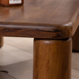 Vandana Golden Frame design coffee <b>table</b> with <b>round</b> Padouk legs in <b>solid</b> mango <b>wood</b> - Product Image 5