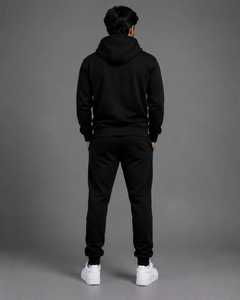 Conjunto de Sudadera con Capucha Negra para Hombre, Pantalones Deportivos Casuales, Traje Deportivo Completo, Zapatillas Blancas, Atuendo para las Cuatro Estaciones - Product Image 3