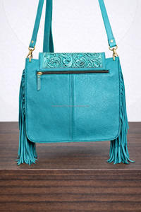 2026 Cowhide Fur Leather Handmade Carving Tooled Leather Fringe Handbag New Arrival Gypsy <b>Boho</b> Vintage Cross Body Stylish <b>Bags</b> - Product Image 6