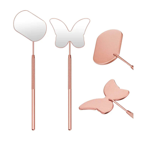 Professional Salon-Grade HD Lash <b>Mirror</b> Personalized <b>Design</b> Single Wall Mounted Stainless Steel Frame Gold-Plated Finish - Product Image 1