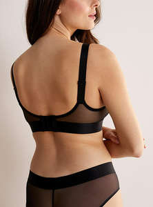 Soutien-gorge de sport en maille respirante à séchage rapide pour femme, maintien élevé, logo avant, style simple, 100 % polyester maille - Product Image 3