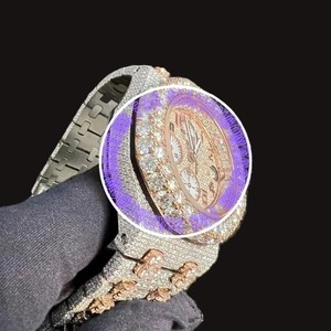 Reloj de Lujo con Diamantes de Moissanita VVS de Alta Calidad, Estilo Clásico, Diseño Hiphop, Caja de Acero Inoxidable, Calendario Completo - Product Image 4