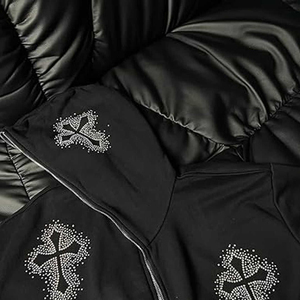 Sudadera con capucha y cremallera completa de marca privada, personalizada, de algodón polar de 350 g/m², MOQ bajo. - Product Image 3