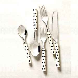 Ensemble de couverts en acier inoxydable de qualité supérieure, cuillère et couteau, finition miroir durable, manche en bois, style moderne, personnalisé - Product Image 4