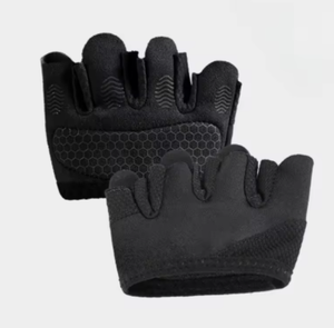 Four Finger Gym Gloves Gray Neoprene Sweat Resistant For Men Fitness Training - Product Image 3