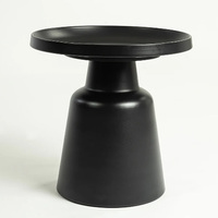 Table d'appoint Martini, nouveau design, ronde, en métal noir