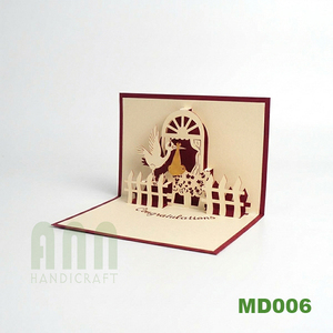 Nouvelle carte d'invitation de baptême bébé cigogne, carte de vœux 3D, cartes pop-up d'anniversaire, artisanat en papier - Product Image 4
