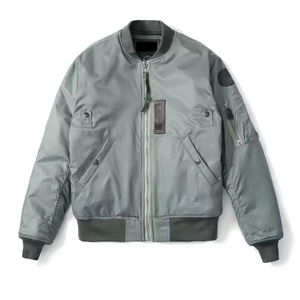 Men's Winter Sports Solid Color Casual Neck Bomber <b>Jacket</b> Canvas Waterproof Breathable Front Logo Men's <b>Jackets</b> - Product Image 1