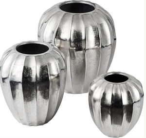 Support de pot de fleurs moderne en argent plaqué, sculpté à la main, écologique, toutes saisons, pour la décoration de jardin et de maison, style industriel - Product Image 2