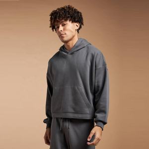 เสื้อฮู้ดแบบสวมศีรษะของผู้ชายเสื้อครอปผ้าฝ้ายหนา360 GSM เสื้อครอป - Product Image 5