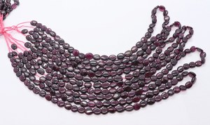 ลูกปัดโรโดไลต์การ์เนตทรงรีเรียบ ลูกปัดโรโดไลต์การ์เนตทรงรีธรรมดา ลูกปัดพลอยการ์เนตสำหรับทำเครื่องประดับขายส่ง - Product Image 4