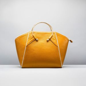 Bolso de Mano de Diseño en Cuero Genuino Hecho a Mano, con Cierre de Cremallera, Suave, Impermeable, con Dos Correas, Capacidad de 1L, Tipo Cubo, para Mujer - Product Image 5