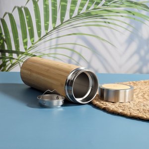 Gobelet isotherme en acier inoxydable à double paroi avec infuseur, couvercle à vis, pour boissons froides, classique, compatible lave-vaisselle, personnalisable - Product Image 4